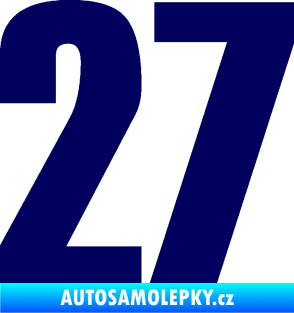 Samolepka Startovní číslo 27 typ 2     tmavě modrá