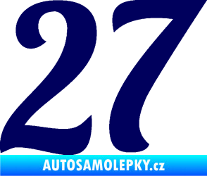 Samolepka Startovní číslo 27 typ 3 tmavě modrá