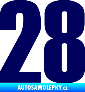 Samolepka Startovní číslo 28 typ 2    tmavě modrá