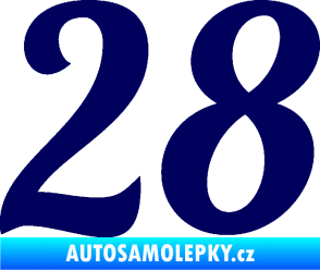Samolepka Startovní číslo 28 typ 3 tmavě modrá