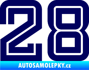 Samolepka Startovní číslo 28 typ 7 tmavě modrá