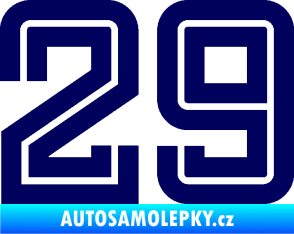 Samolepka Startovní číslo 29 typ 7 tmavě modrá