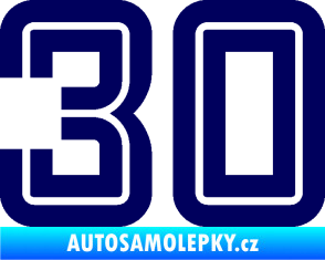 Samolepka Startovní číslo 30 typ 7 tmavě modrá