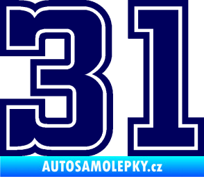 Samolepka Startovní číslo 31 typ 5 tmavě modrá