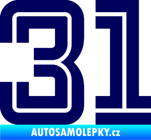 Samolepka Startovní číslo 31 typ 7 tmavě modrá