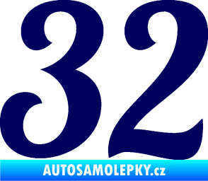 Samolepka Startovní číslo 32 typ 3 tmavě modrá