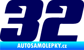 Samolepka Startovní číslo 32 typ 6 tmavě modrá