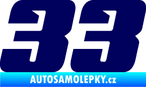 Samolepka Startovní číslo 33 typ 6 tmavě modrá