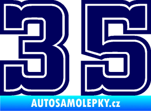 Samolepka Startovní číslo 35 typ 5 tmavě modrá