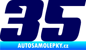 Samolepka Startovní číslo 35 typ 6 tmavě modrá