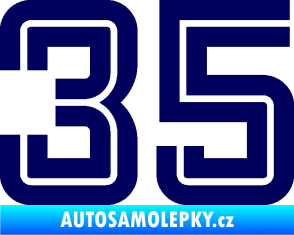 Samolepka Startovní číslo 35 typ 7 tmavě modrá