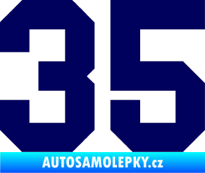 Samolepka Startovní číslo 35 tmavě modrá
