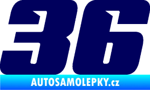 Samolepka Startovní číslo 36 typ 6 tmavě modrá