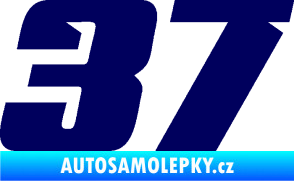Samolepka Startovní číslo 37 typ 6 tmavě modrá