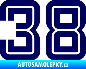 Samolepka Startovní číslo 38 typ 7 tmavě modrá