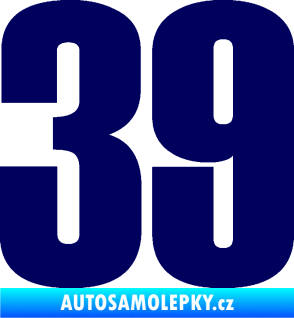 Samolepka Startovní číslo 39 typ 2      tmavě modrá