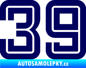 Samolepka Startovní číslo 39 typ 7 tmavě modrá