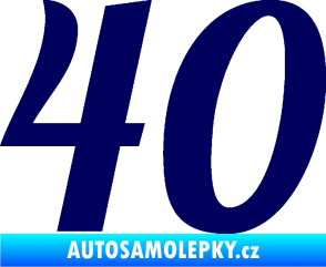 Samolepka Startovní číslo 40 typ 3 tmavě modrá