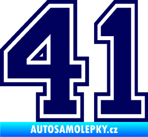 Samolepka Startovní číslo 41 typ 4 tmavě modrá