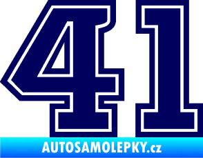Samolepka Startovní číslo 41 typ 5 tmavě modrá