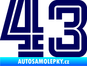 Samolepka Startovní číslo 43 typ 7 tmavě modrá