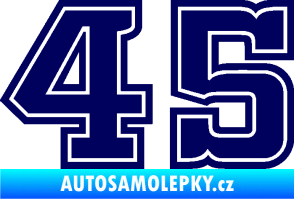 Samolepka Startovní číslo 45 typ 5 tmavě modrá