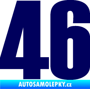 Samolepka Startovní číslo 46 typ 2       tmavě modrá