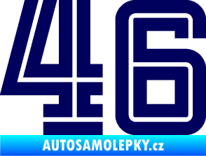 Samolepka Startovní číslo 46 typ 7 tmavě modrá