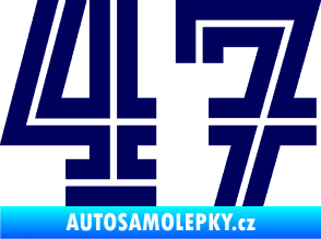 Samolepka Startovní číslo 47 typ 7 tmavě modrá