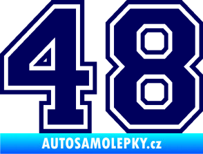 Samolepka Startovní číslo 48 typ 4 tmavě modrá