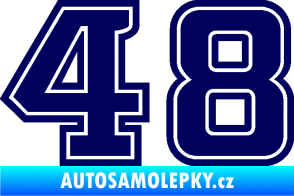 Samolepka Startovní číslo 48 typ 5 tmavě modrá