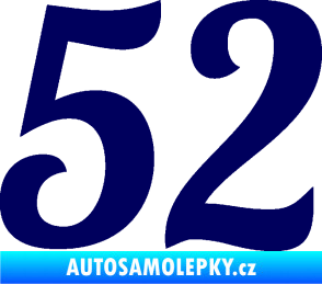 Samolepka Startovní číslo 52 typ 3 tmavě modrá