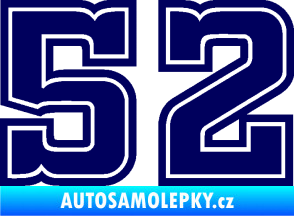Samolepka Startovní číslo 52 typ 5 tmavě modrá