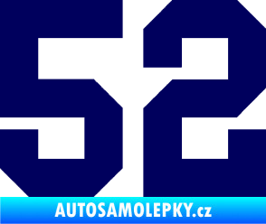 Samolepka Startovní číslo 52 tmavě modrá