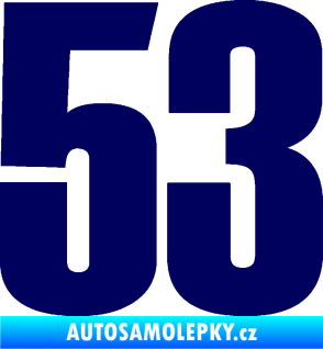 Samolepka Startovní číslo 53 typ 2  tmavě modrá