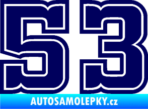 Samolepka Startovní číslo 53 typ 5 tmavě modrá