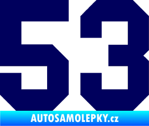 Samolepka Startovní číslo 53 tmavě modrá
