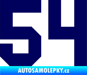Samolepka Startovní číslo 54 tmavě modrá