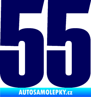 Samolepka Startovní číslo 55 typ 2   tmavě modrá