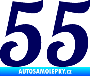 Samolepka Startovní číslo 55 typ 3 tmavě modrá