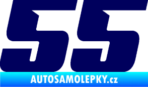 Samolepka Startovní číslo 55 typ 6 tmavě modrá