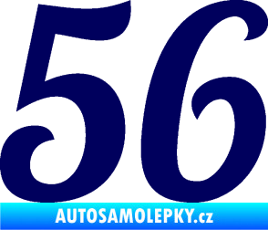 Samolepka Startovní číslo 56 typ 3 tmavě modrá
