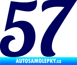 Samolepka Startovní číslo 57 typ 3 tmavě modrá
