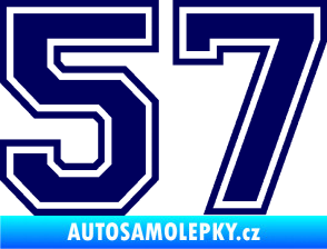 Samolepka Startovní číslo 57 typ 4 tmavě modrá