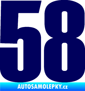 Samolepka Startovní číslo 58 typ 2    tmavě modrá