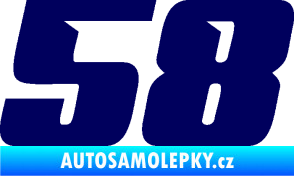 Samolepka Startovní číslo 58 typ 6 tmavě modrá