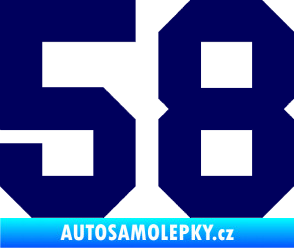 Samolepka Startovní číslo 58 tmavě modrá