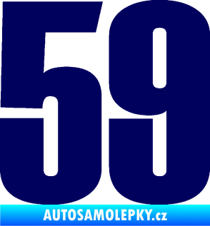 Samolepka Startovní číslo 59 typ 2    tmavě modrá