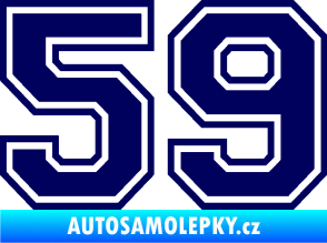 Samolepka Startovní číslo 59 typ 4 tmavě modrá
