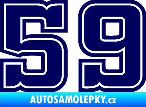 Samolepka Startovní číslo 59 typ 5 tmavě modrá